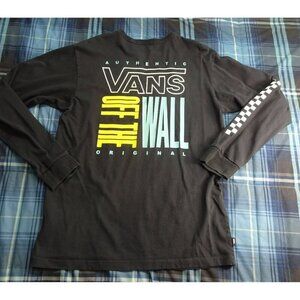 VANS OFF THE WALL Black Classic Fit L/S Shirt Size Medium